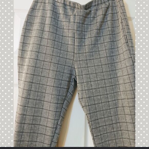 Women's Checkered Pants in Grey & Black Size L EUC by JustFab - Picture 3 of 6